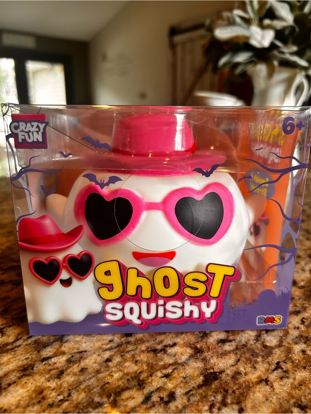Crazy Fun Ghost Squishy Toy - Pink and White. New. Boxes have some damage.